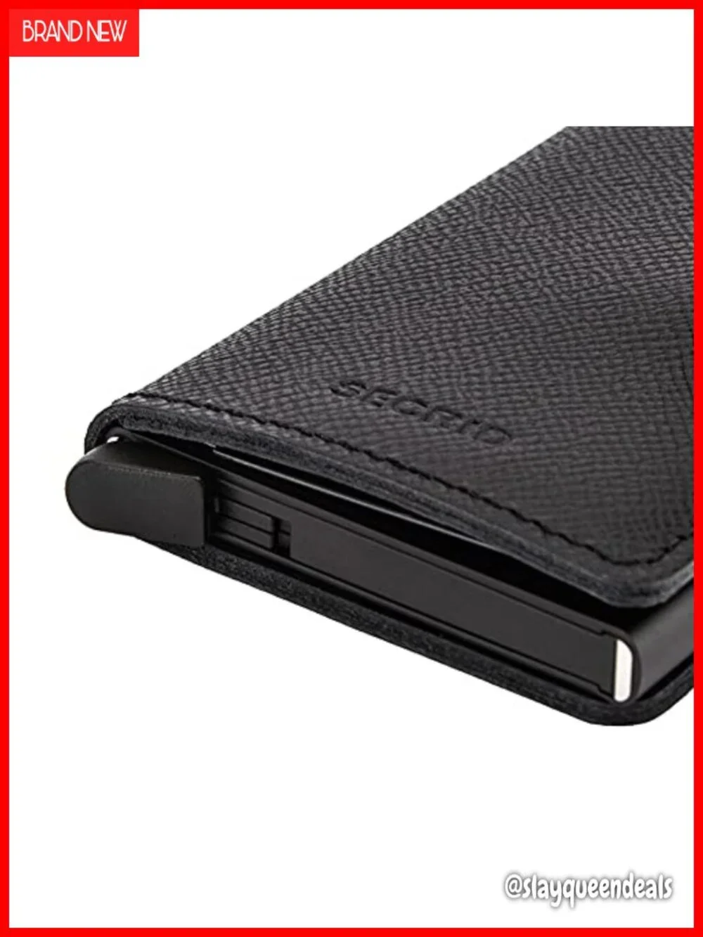 Genuine Leather RFID Safe Mini Card Case Wallet Holds 12 Cards